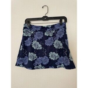 Tranquility Womens S Floral Navy Athletic Skort Stretch Built In Shorts